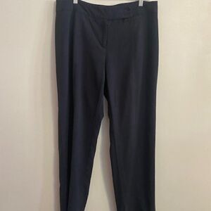 Ellen Tracy Navy Blue zip front trouser, size 12